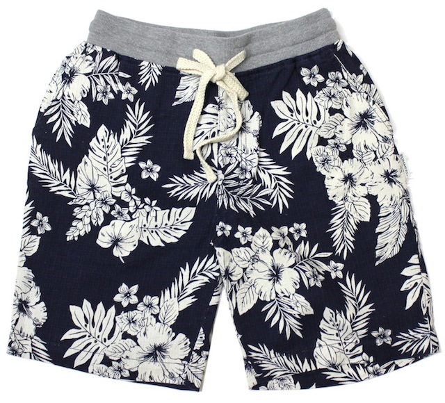 BMS ヘンプショーツ 南国柄ネイビー