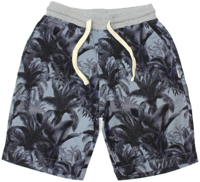 BMS ヘンプショーツ 植物柄　グレー