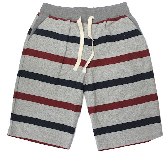 BMS パイルショーツ  レッド、ネイビーボーダー