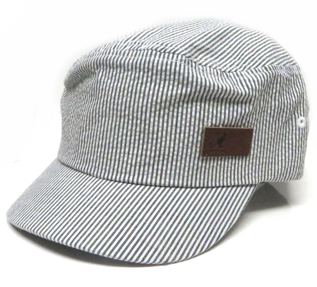 Kangol ストライプ　ワークキャップ CAP グレー