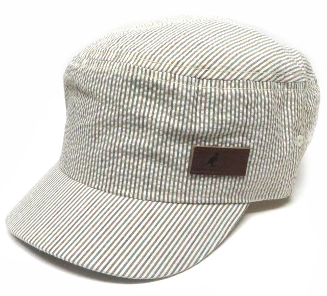Kangol ストライプ　ワークキャップ CAP ブラウン