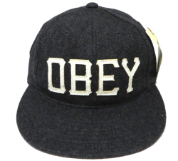 【SALE】 OBEY HANK ストラップバック 6パネルCAP ヘザーブラック