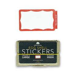 EGGSHELL STICKER'' RED Wavy Border Blanks 80枚入り