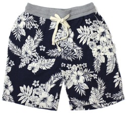 BMS ヘンプショーツ 南国柄ネイビー