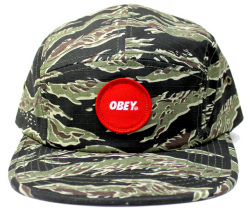 【SALE】 OBEY サークルパッチ 5パネル CAP　タイガーカモ