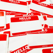 calmaart別注ブランク - "HELLO MY NAME IS" - 20枚入り　エッグシェルステッカー