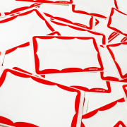 calmaart別注ブランク - "RED WAVY BORDER" - 70枚入り　エッグシェルステッカー