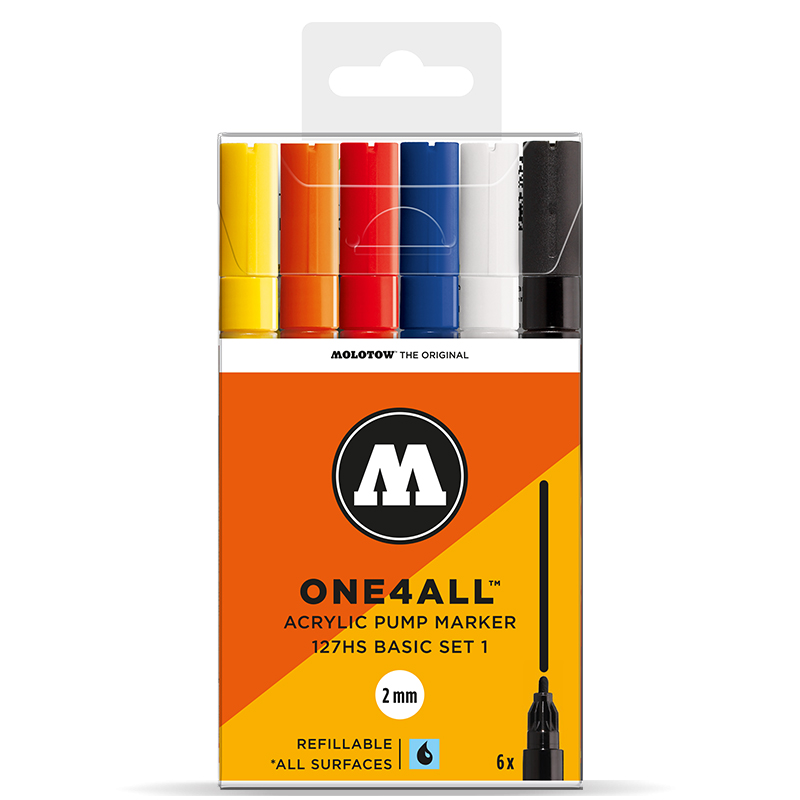 MOLOTOW ONE4ALL 127HS  ベーシックキット1 Pump Marker6本セット