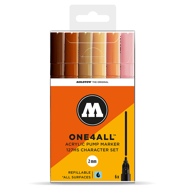 MOLOTOW ONE4ALL 127HS  キャラクターセット Pump Marker 6本セット