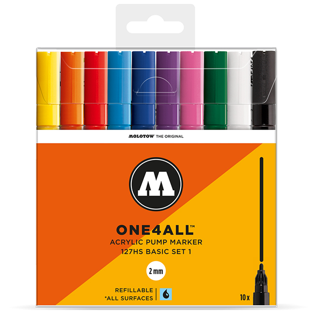 MOLOTOW ONE4ALL 127HS  ベーシックキット1 Pump Marker10本セット