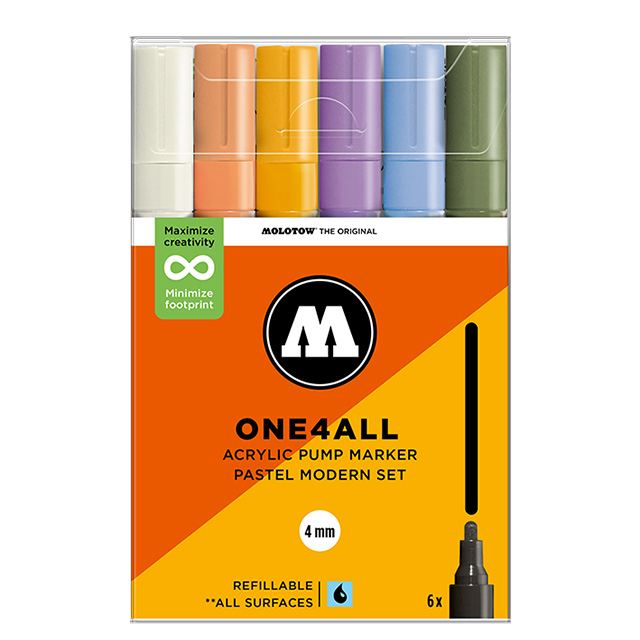 MOLOTOW ONE4ALL 227HS  パステルモダンセット Pump Marker 6本セット