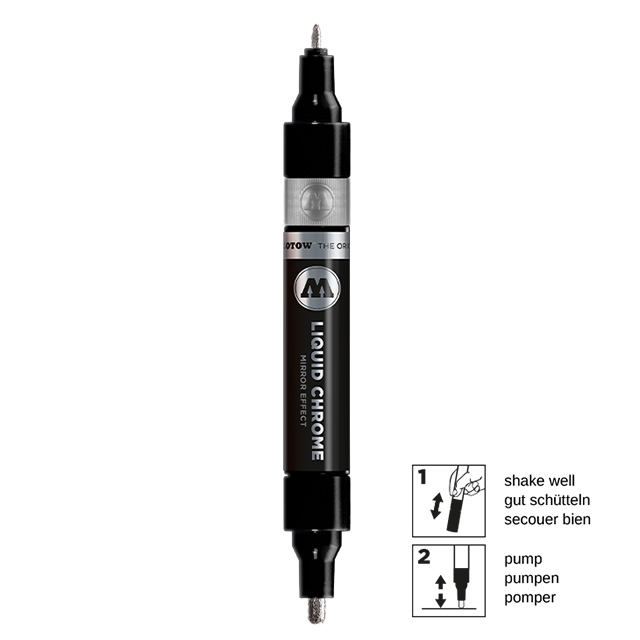 MOLOTOW ''LIQUID CHROME'' ツインマーカー 1.5mm/ 4mm