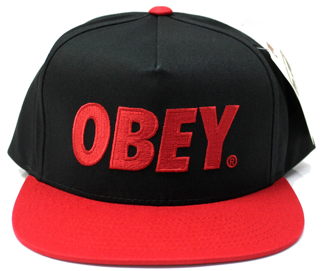 OBEY  スナップバック CAP ''THE CITY''　ブラック/レッド
