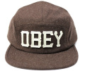 【SALE】 OBEY Stadium 5パネル CAP　ヘザーブラウン