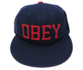 【SALE】 OBEY HANK ストラップバック フェルトワッペン CAP ネイビー