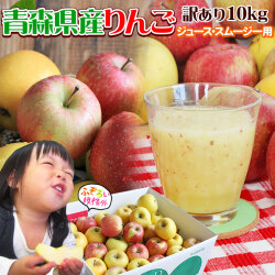りんご 訳あり 10kg 送料無料 規格外品 加工用 大小混合【青森県産 訳あり りんご10kg】 (バラ詰め2段 36～65玉) アウトレット りんごジュース スムージー リンゴ 林檎 アップル 青森りんご [※産地直送のため同梱不可]「GOLD」