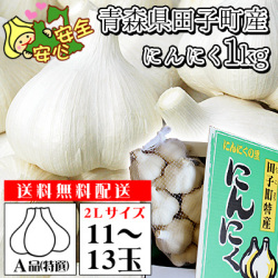 青森県 田子町産 にんにく 送料無料 特選２Ｌサイズ【田子町産にんにく A2L】(11～13玉)青森県が誇るブランド産地田子町から、産地直送でお届けします！ [※常温便][※当店他商品との同梱不可]