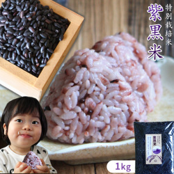 健康を食べよう！毎日の白米に混ぜて炊くだけ 送料無料 【青森県産特別栽培米 紫黒米 1kg】  包装・熨斗は不可 玄米 しこくまい 米 古代米 お手軽 赤飯 ポリフェノール アントシアニン 黒米 もち米[※SP]