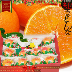クリスマス 限定ギフト 送料無料 【愛媛県産みかん 紅まどんな ギフトBOX12玉セット】紅まどんな 贈答 お歳暮 クリスマス みかん プレミアム　ギフト 限定 ラッピング[※市場直送品のため同梱不可]
