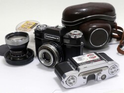 ドイツ製　コンタフレックス S ブラック + 日中交換バック + Pro-Tessar 35ｍｍ3.2