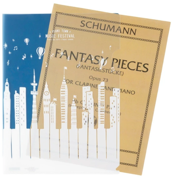 クリアファイルA4 PianoTown  ピアノ教室発表会記念品 音楽雑貨 吉澤 セトクラフト お取り寄せ商品 引き出物 記念品 音楽雑貨 音符 ピアノモチーフ ト音記号 ピアノ雑貨