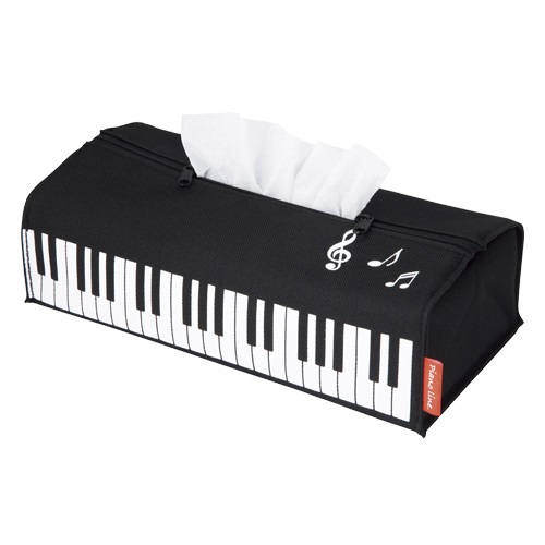 Piano line ポーチにもなるティッシュケース ※お取り寄せ商品 【音楽雑貨 音符・ピアノモチーフ】ト音記号 ピアノ雑貨