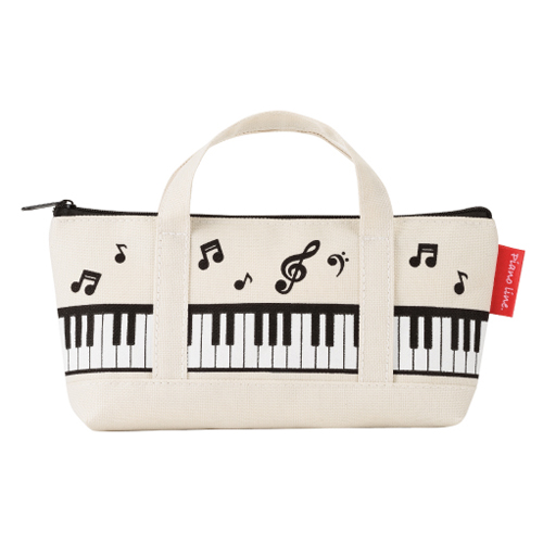 Piano line トートバッグなペンケース マーチ お取り寄せ商品 引き出物 記念品 音楽雑貨 音符 ピアノモチーフ ト音記号 ピアノ雑貨 男の子記念品
