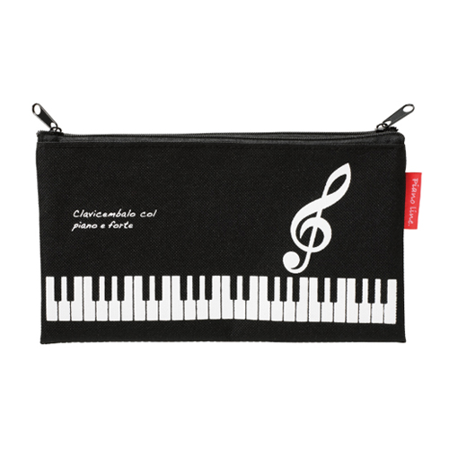Piano line 4ポケットペンケース(ト音記号)♪　※お取り寄せ商品 引き出物 記念品  【音楽雑貨 音符・ピアノモチーフ】ト音記号 ピアノ雑貨ｃ