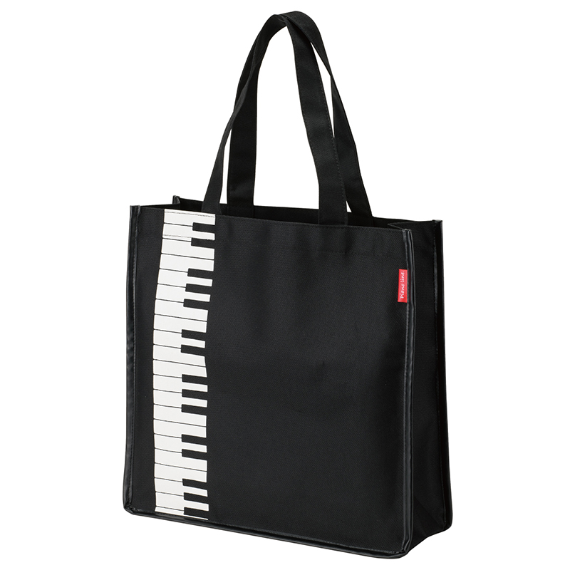 Piano line（鍵盤） スクエアトートバッグ♪　※お取り寄せ商品 引き出物 記念品  【音楽雑貨 音符・ピアノモチーフ】ト音記号 ピアノ雑貨ｃ
