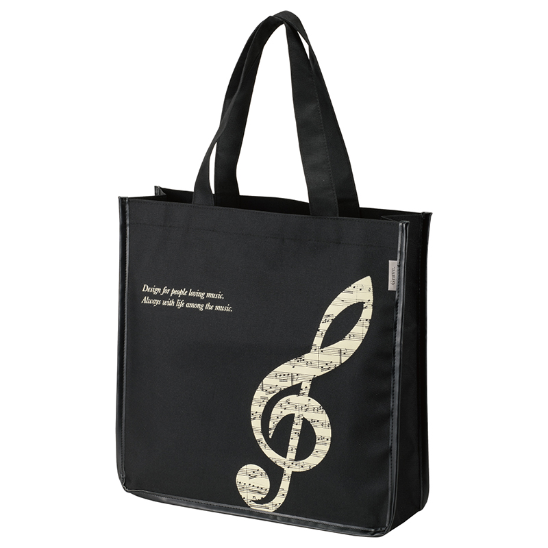 グラーヴェ スクエアトートバッグ♪　※お取り寄せ商品 引き出物 記念品  【音楽雑貨 音符・ピアノモチーフ】ト音記号 ピアノ雑貨ｃ