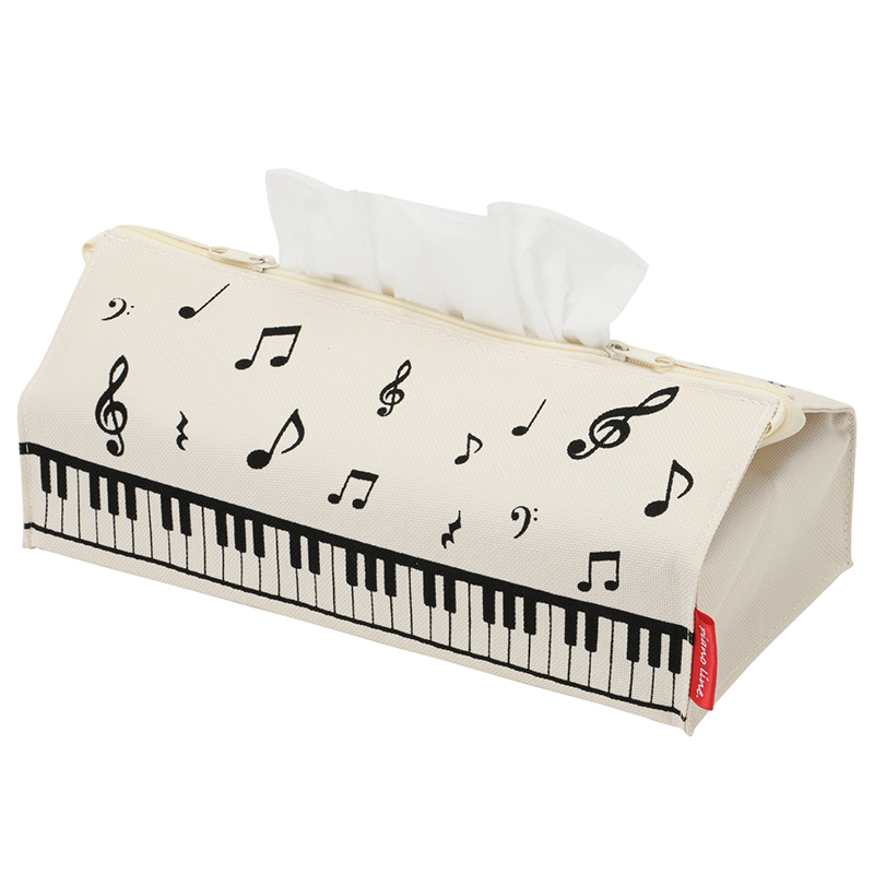 Piano line ポーチにもなるティッシュケース♪　※お取り寄せ商品 引き出物 記念品  【音楽雑貨 音符・ピアノモチーフ】ト音記号 ピアノ雑貨ｃ