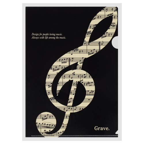 A4クリアファイル裏面クリアタイプ お取り寄せ商品 引き出物 記念品 音楽雑貨 音符 ピアノモチーフ ト音記号 ピアノ雑貨