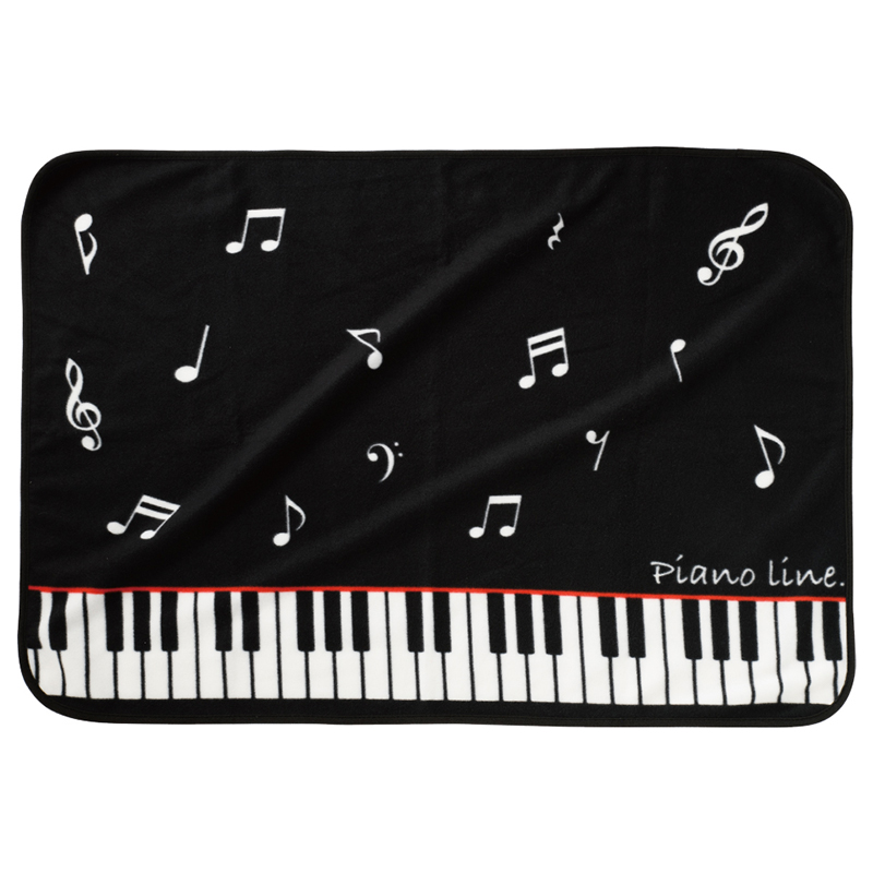 Piano line ブランケット(音符)♪　※お取り寄せ商品 引き出物 記念品  【音楽雑貨 音符・ピアノモチーフ】ト音記号 ピアノ雑貨ｃ