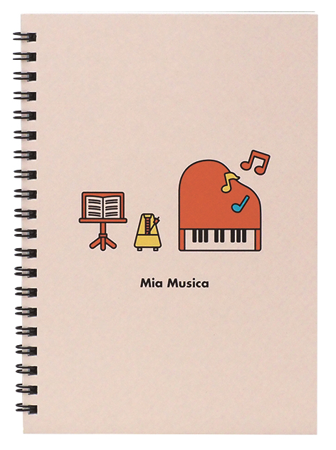 B6リングノート ミア ムジカ お取り寄せ商品 引き出物 記念品  【音楽雑貨 音符・ピアノモチーフ】ト音記号 ピアノ雑貨ｃ