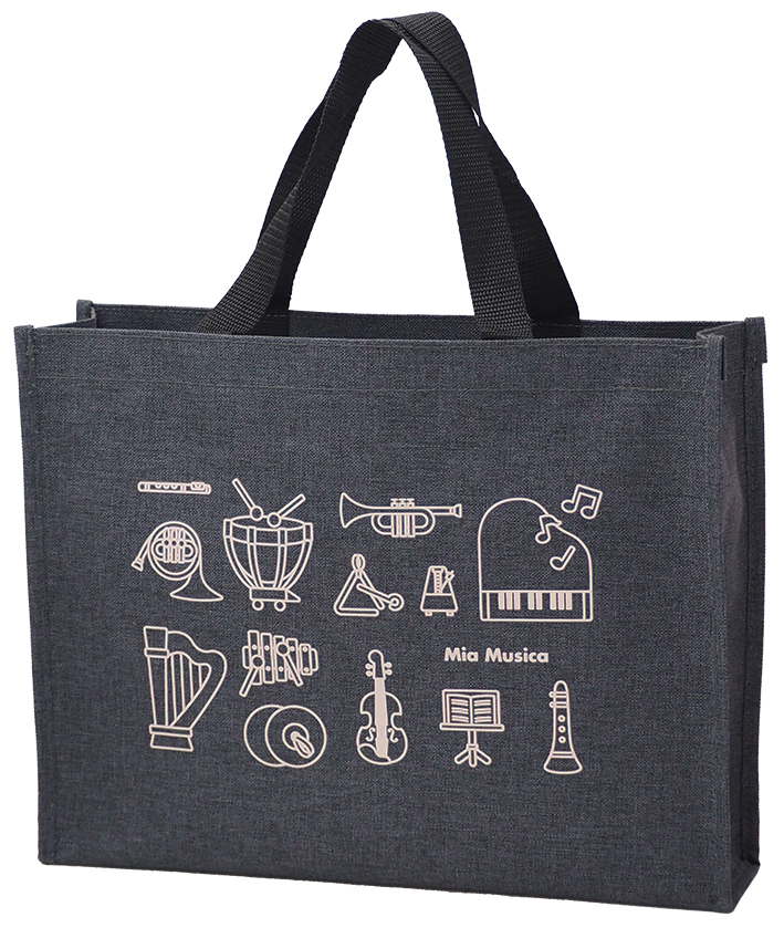 レッスンバッグ ミア ムジカ お取り寄せ商品 引き出物 記念品  【音楽雑貨 音符・ピアノモチーフ】ト音記号 ピアノ雑貨ｃ