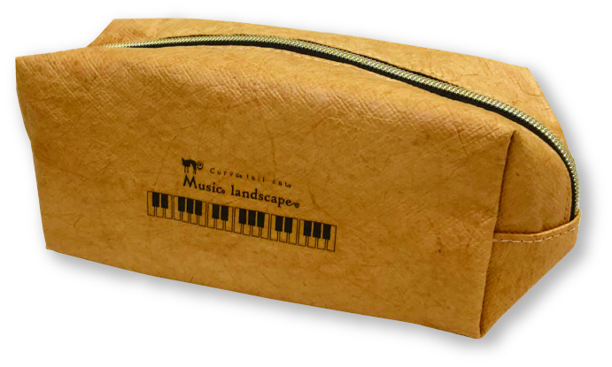 クラフト風ペンポーチ お取り寄せ商品 引き出物 記念品  音楽雑貨 音符・ピアノモチーフト音記号 ピアノ雑貨ｃ
