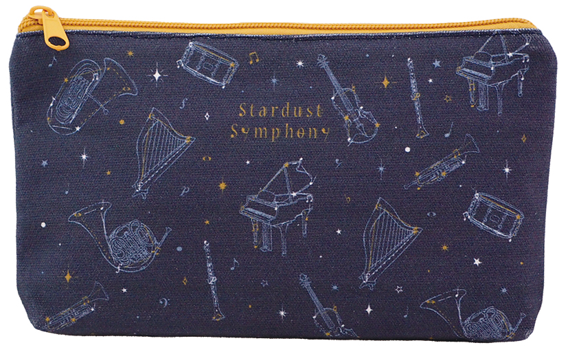 キャンバスペンポーチ　スターダストシンフォニー♪　※お取り寄せ商品 引き出物 記念品  【音楽雑貨 音符・ピアノモチーフ】ト音記号 ピアノ雑貨ｃ