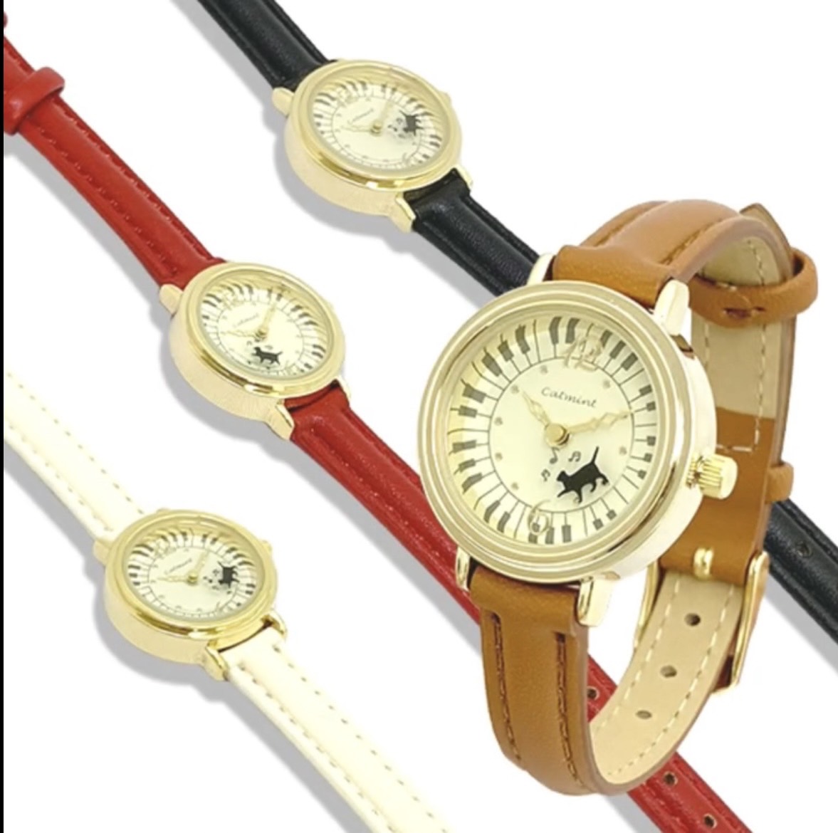 腕時計 ピアノロールキャット お取り寄せ商品 引き出物 記念品 音楽雑貨 音符 ピアノモチーフ ト音記号 ピアノ雑貨