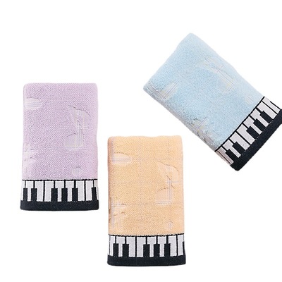 cantabile フェイスタオル  ※お取り寄せ商品 引き出物 記念品 音楽雑貨 音符 ピアノモチーフ ト音記号 ピアノ雑貨