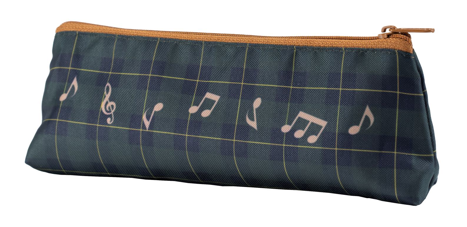 ペンケース 音符ブラックウォッチ チェック 音符デザイン 男の子記念品 ピアノ教室発表会記念品 お取り寄せ商品 引き出物 記念品 音楽雑貨 音符 ピアノモチーフ ト音記号 ピアノ雑貨