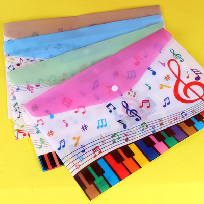 ボタン付きファイルケース ミュージック cantabile  記念品 音楽雑貨 音符 ピアノモチーフ ト音記号 ピアノ雑貨