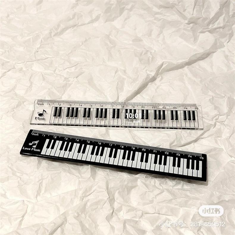 定規 鍵盤 cantabile  記念品 音楽雑貨 音符 ピアノモチーフ ト音記号 ピアノ雑貨