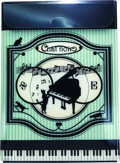 A4ファイルケース chatnoir お取り寄せ商品 引き出物 記念品 音楽雑貨 音符 ピアノモチーフ ト音記号 ピアノ雑貨