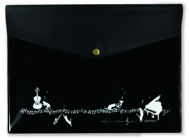 A4フラットケース♪　※お取り寄せ商品 引き出物 記念品  【音楽雑貨 音符・ピアノモチーフ】ト音記号 ピアノ雑貨ｃ