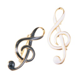 エナメルブローチ ト音記号 ブラック/ホワイト ピアノ教室発表会記念品 音楽雑貨 吉澤 セトクラフト お取り寄せ商品 引き出物 記念品 音楽雑貨 音符 ピアノモチーフ ト音記号 ピアノ雑貨