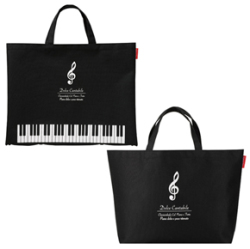 Piano line　ボタンで２Wayトートバッグ お取り寄せ商品 引き出物 記念品 音楽雑貨 音符 ピアノモチーフ ト音記号 ピアノ雑貨