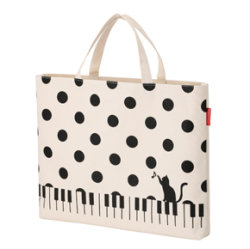 Piano line レッスンバック ねこと水玉 お取り寄せ商品 引き出物 記念品 音楽雑貨 音符 ピアノモチーフ ト音記号 ピアノ雑貨
