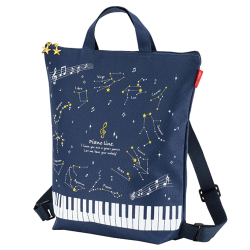 Piano line 2wayリュックバッグ 星座 お取り寄せ商品 引き出物 記念品 音楽雑貨 音符 ピアノモチーフ】ト音記号 ピアノ雑貨