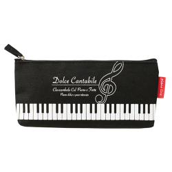 Piano line マチありペンケース ドルチェ カンタービレ お取り寄せ商品 引き出物 記念品 音楽雑貨 卒業記念 卒園記念 入学プレゼント 音符 ピアノモチーフ ト音記号 ピアノ雑貨