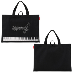 Piano line マチなし横型トート ドルチェ カンタービレ お取り寄せ商品 引き出物 記念品 音楽雑貨 音符 ピアノモチーフ ト音記号 ピアノ雑貨